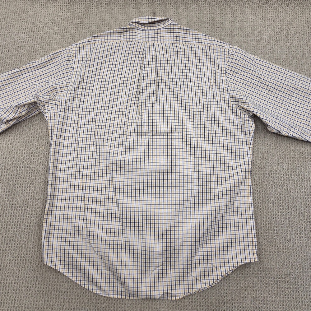 Ralph Lauren Yarmouth Mens 17.5 36/37 Flesh Pony Oxford Shirt Navy Yellow Check - Picture 3 of 7